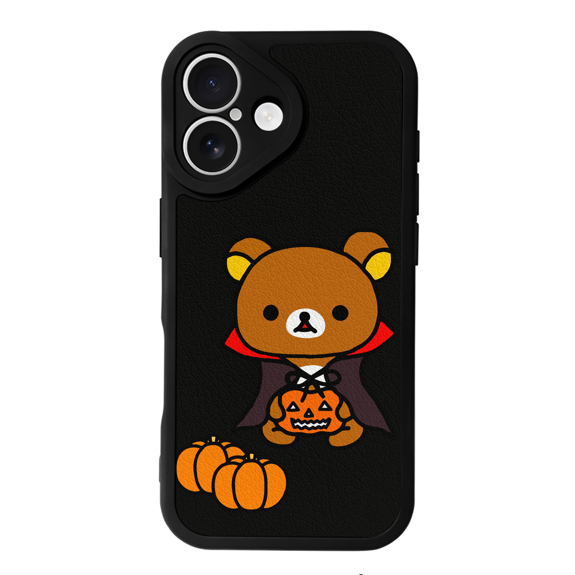 （画像用） リラックマ リラックマ キイロイトリ Rilakkuma Korilakkuma Kiiroitori 【iPhone 16シリーズ対応】シリコンスマホケース（レザー調） 材質：シリコン